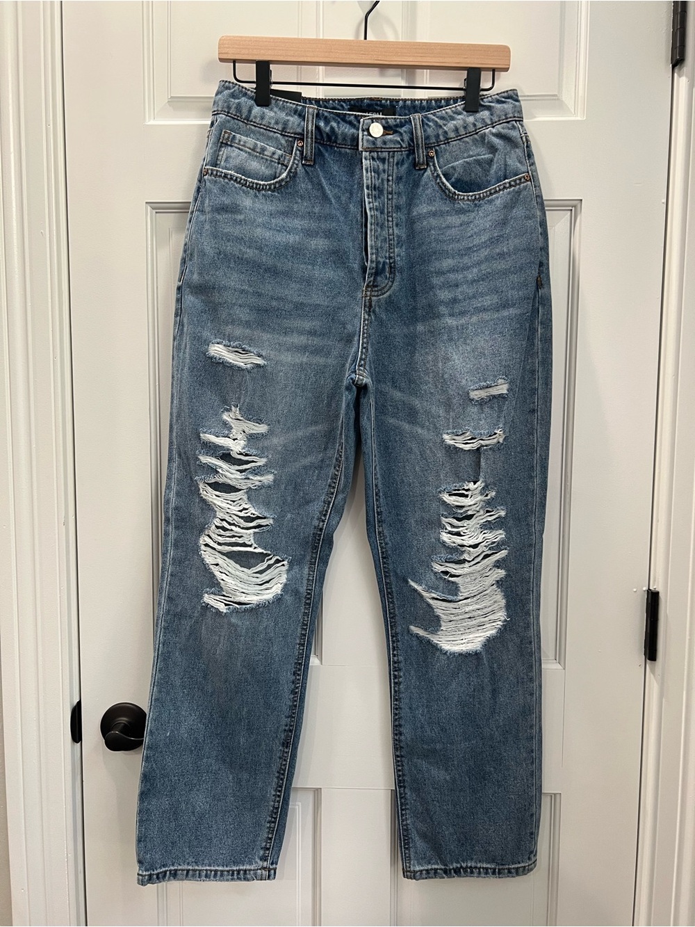 NWT AFRM Distressed Boyfriend Relaxed Fit Denim Jeans Women’s Size 26